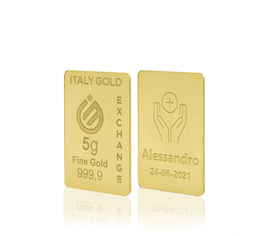 24 Karat Kommunionsgeschenk Goldbarren aus 5 g IGE GOLD